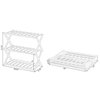 Basicwise Bamboo Foldable Shoe Rack, Free Standing Shoe Organizer Storage Rack, 3 Tier QI004329.3